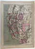 California Nevada early state maps 1873 JD Williams folio hand color scarce map