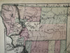 Territorial Montana Wyoming Dakota Nebraska 1873 JD Williams fine hand color map