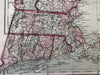 New England NH VT Maine MA 1873 JD Williams large hand colored early state map