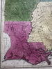 Southern states LA AR AL GA MS SC NC  1830-2 Boynton large old hand colored map