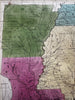 Southern states LA AR AL GA MS SC NC  1830-2 Boynton large old hand colored map