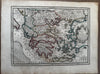 Greece & Turkish Empire 1719 Chiquet decorative cartouche charming miniature map