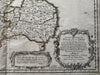 Ancient Anglo-Saxon Anglic Kingdom England 1654 East Anglia Mercia by Sanson