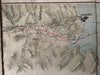 Panama Canal w Geological profile 1886 linen backed wall map French Engineer Co.