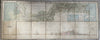 Panama Canal w Geological profile 1886 linen backed wall map French Engineer Co.