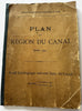 Panama Canal w Geological profile 1886 linen backed wall map French Engineer Co.