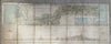 Panama Canal w Geological profile 1886 linen backed wall map French Engineer Co.