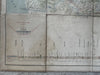 Panama Canal w Geological profile 1886 linen backed wall map French Engineer Co.