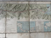 Panama Canal w Geological profile 1886 linen backed wall map French Engineer Co.