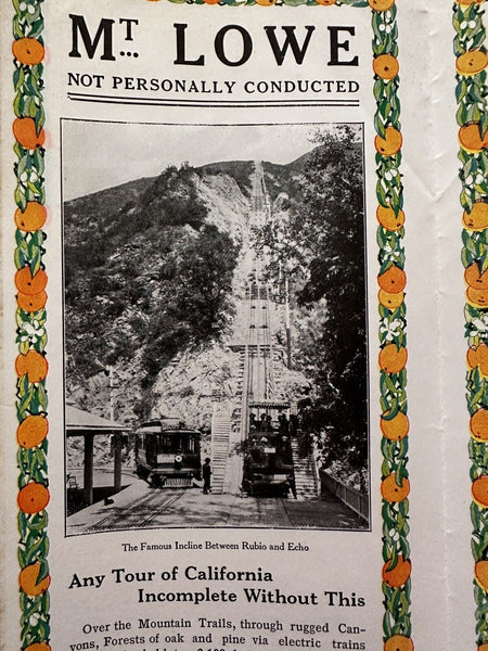 Pacific Electric "Orange Empire" trolley brochure c.1910 Los Angeles California