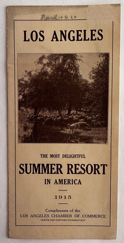 Los Angeles California 1915 Summer Resort brochure Chamber Commerce Mt. Lowe