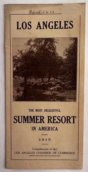 Los Angeles California 1915 Summer Resort brochure Chamber Commerce Mt. Lowe