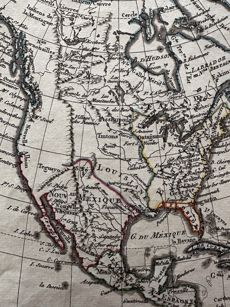 North America w/ vast Louisiana Territory 1806 Herisson map Albion & Teguayo