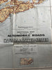 early main Automobile Roads 1929 Canada & America NRIS rare wall map Atlantic