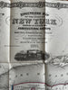 Engineer’s New York state map  1884 rare pictorial RR train Agriculture Commerce