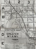 Miami Beach Florida c.1940 rare detailed pictorial Tourist Visitor souvenir map