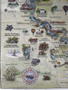 Blackstone River Valley MA Rhode Island cartoon river map c.1985 tourist promo