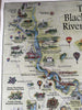 Blackstone River Valley MA Rhode Island cartoon river map c.1985 tourist promo