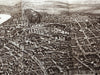 Prague Praha Fair city birds-eye print 1925 balloon city view large rare map