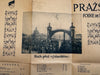 Prague Praha Fair city birds-eye print 1925 balloon city view large rare map