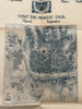 Prague Praha Fair city birds-eye print 1925 balloon city view large rare map