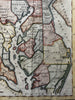 Maryland Delaware 1796 Dennison & Amos Doolittle rare American hand colored map