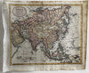 Asia Arabia Korea China Persia 1808 miniature engraved map w/ fine hand coloring