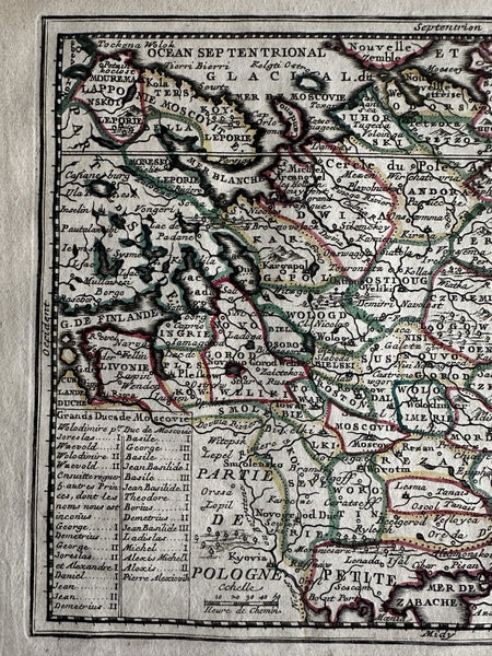 White Russia Muscovy 1729  Chiquet charming decorative antique miniature map