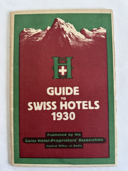 Switzerland Swiss Hotels 1930 Tourist guidebook w/ large folding map sports