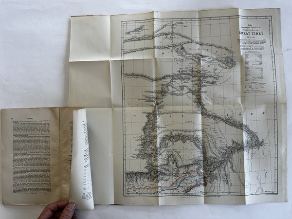 Great Tibet Journey JT Walker Red Sea 1885 Royal Geog. Society mag w/ rare maps