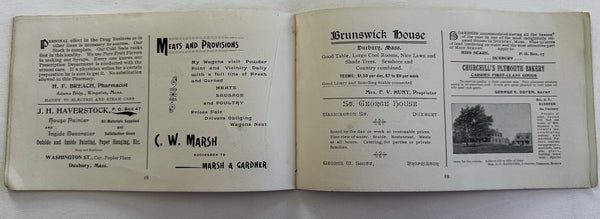 Duxbury Massachusetts c.1896 rare Powder Point School local ads Land promo