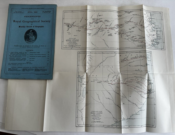 East Africa Makua Russo-Persian 1882 Royal geographical Society mag w/fldg map