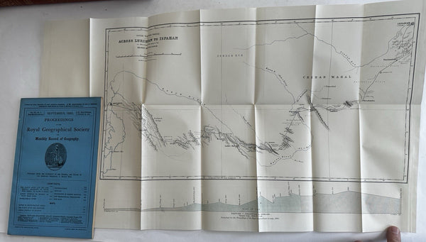 Persia travel routes Luristan 1890 Geography mag w/fldg maps