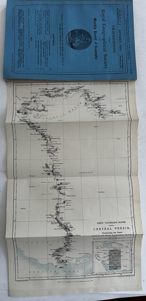 Central Persia route Lt. Vaughan Yoruba Colony Lagos W. Africa 1890 RGS mag map