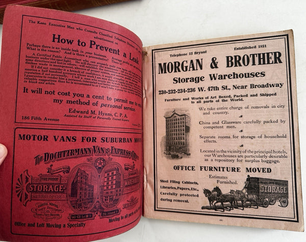 New York City Telephone Red Book 1910 Rare early phone book!