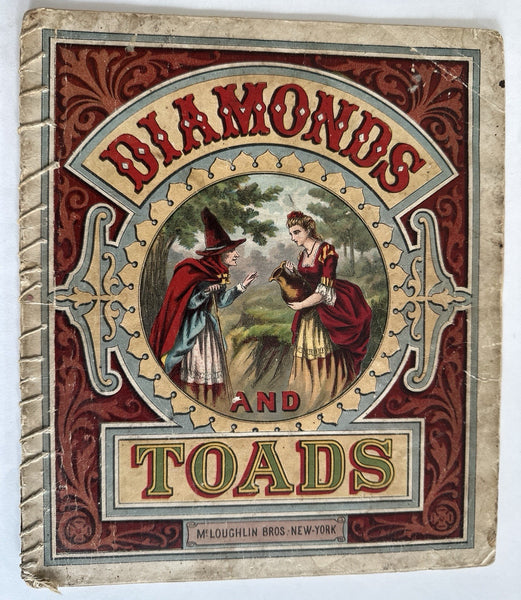 Diamonds & Toads witch 1870’s McLoughlin chromolitho rare color picture book