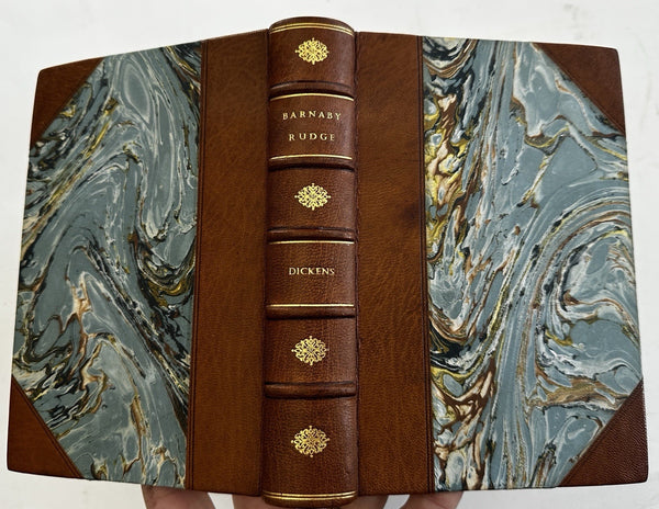 Charles Dickens Barnaby Ridge beautiful old leather book c. 1930’s illustrated
