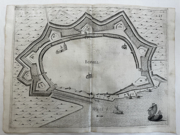 Zaltbommel fortified walls Holland Netherlands 1673 Priorato city plan folio map