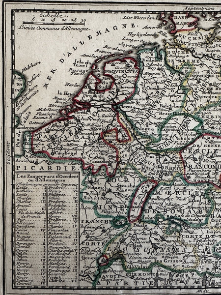 Germany Holy Roman German Empire 1719 Chiquet attractive engraved antique map