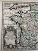 France nation decorative 1719 Chiquet attractive engraved hand color antique map