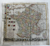 France 1828 decorative antique Flags map w/ 23 key views attractive hand color!
