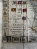France 1828 decorative antique Flags map w/ 23 key views attractive hand color!