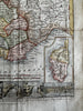 France 1828 decorative antique Flags map w/ 23 key views attractive hand color!