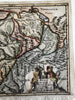 Switzerland ancient Helvetia c. 1697 decorative map hand colored vignette title
