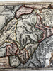 Switzerland ancient Helvetia c. 1697 decorative map hand colored vignette title