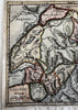 Switzerland ancient Helvetia c. 1697 decorative map hand colored vignette title