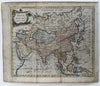Asia Arabia Mogol Empire India Tibet China 1799 Kincaid engraved hand color map