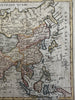 Asia Arabia Mogol Empire India Tibet China 1799 Kincaid engraved hand color map