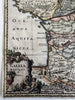 France Gallia antiqua & Nova c.1690’s decorative engraved cherubs map hand color