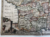 France Gallia antiqua & Nova c.1690’s decorative engraved cherubs map hand color